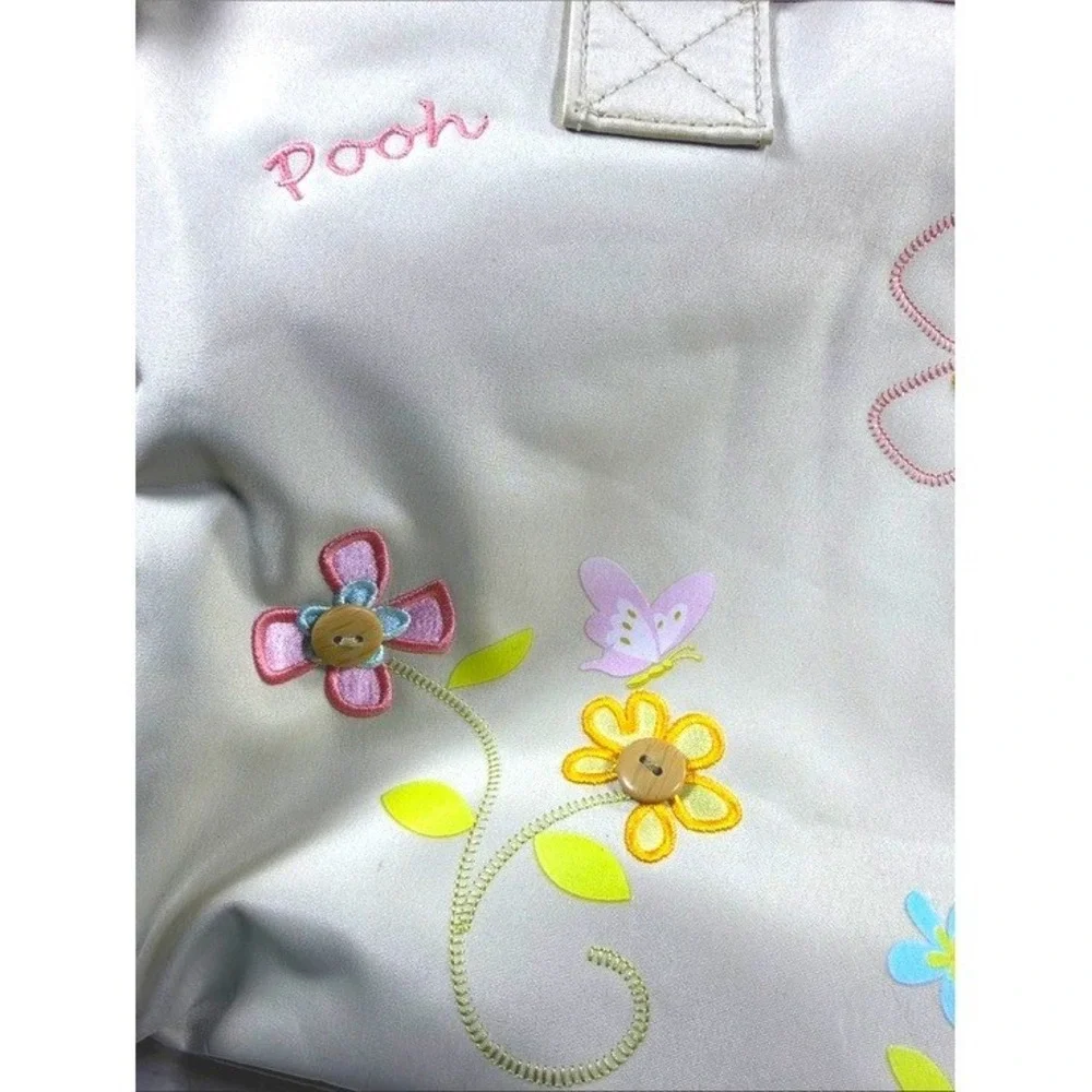 Disney Winnie the Pooh Diaper Bag Baby Cream Pink Embroidered Kidcore Y2K Large
